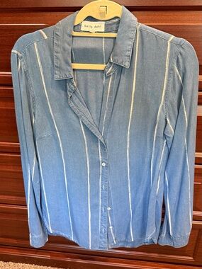 Bella Dahl Light Blue Shirt with White Stripes